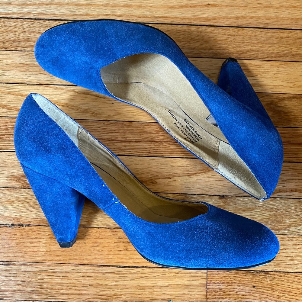 Urban Outfitters, Blue Suede Leather Shoes, Heels
